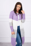 Dámsky sveter so širokými pruhmi  MI2019-12 fialový