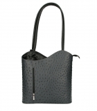 Talianska kožená kabelka/batoh 1260 čierna Made In Italy