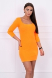Dámske šaty s okrúhlym výstrihom MI8973 neónovo oranžové