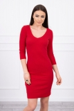 Dámske šaty s výstrihom MI8863 červené