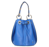 Vaková kožená kabelka 363 azurovo modrá