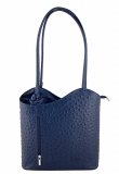 Talianska kožená kabelka/batoh 1260 modrá Made In Italy