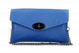 Kožená kabelka na rameno 515 azurovo modrá Made in Italy