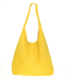 Kožená kabelka v úprave semiš 804A žltá Made in Italy