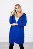 Dámsky sveter s kapucňou MI2020-14 azurovo modrý 