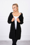 Dámsky sveter s kapucňou MI2020-10 čierny