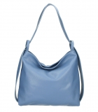 Kožená kabelka na rameno 579 blankytne modrá Made in Italy