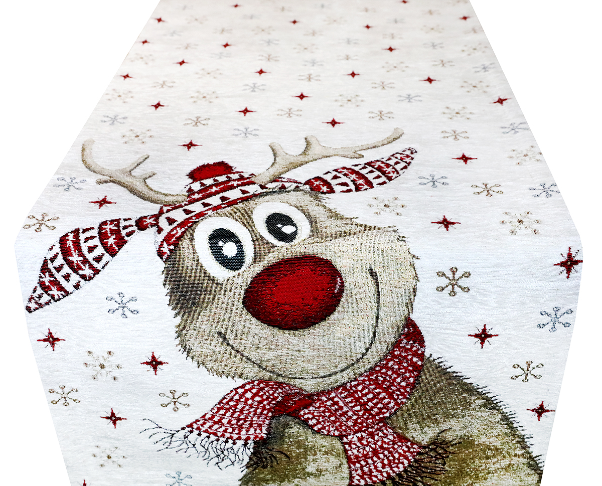 Vianočný gobelínový behúň na stôl Sobík 40x180 cm Chenille IT031