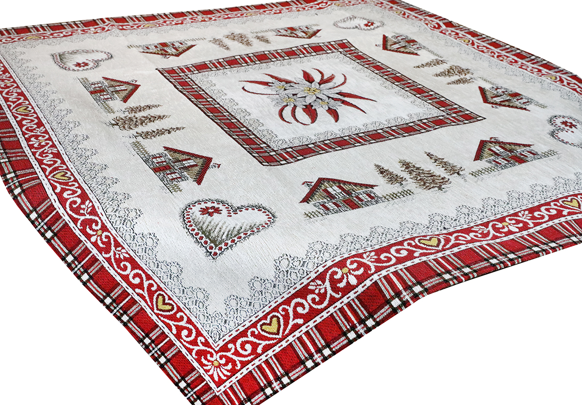 Vianočný gobelínový obrus na stôl Mont Blanc 90x90 cm Chenille IT032
