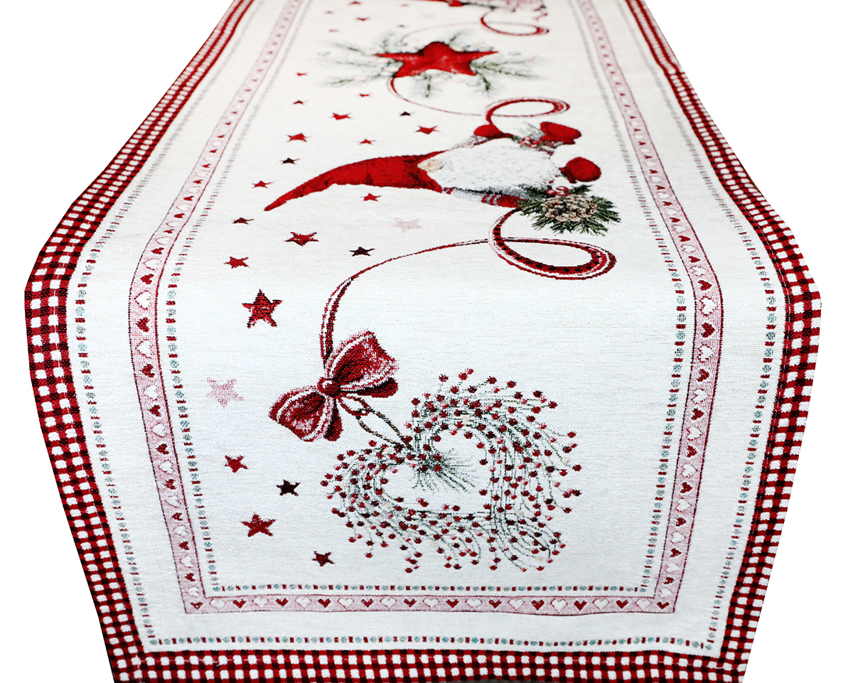 Vianočný gobelínový behúň na stôl Hviezdny škriatok 40x180 cm Chenille IT036