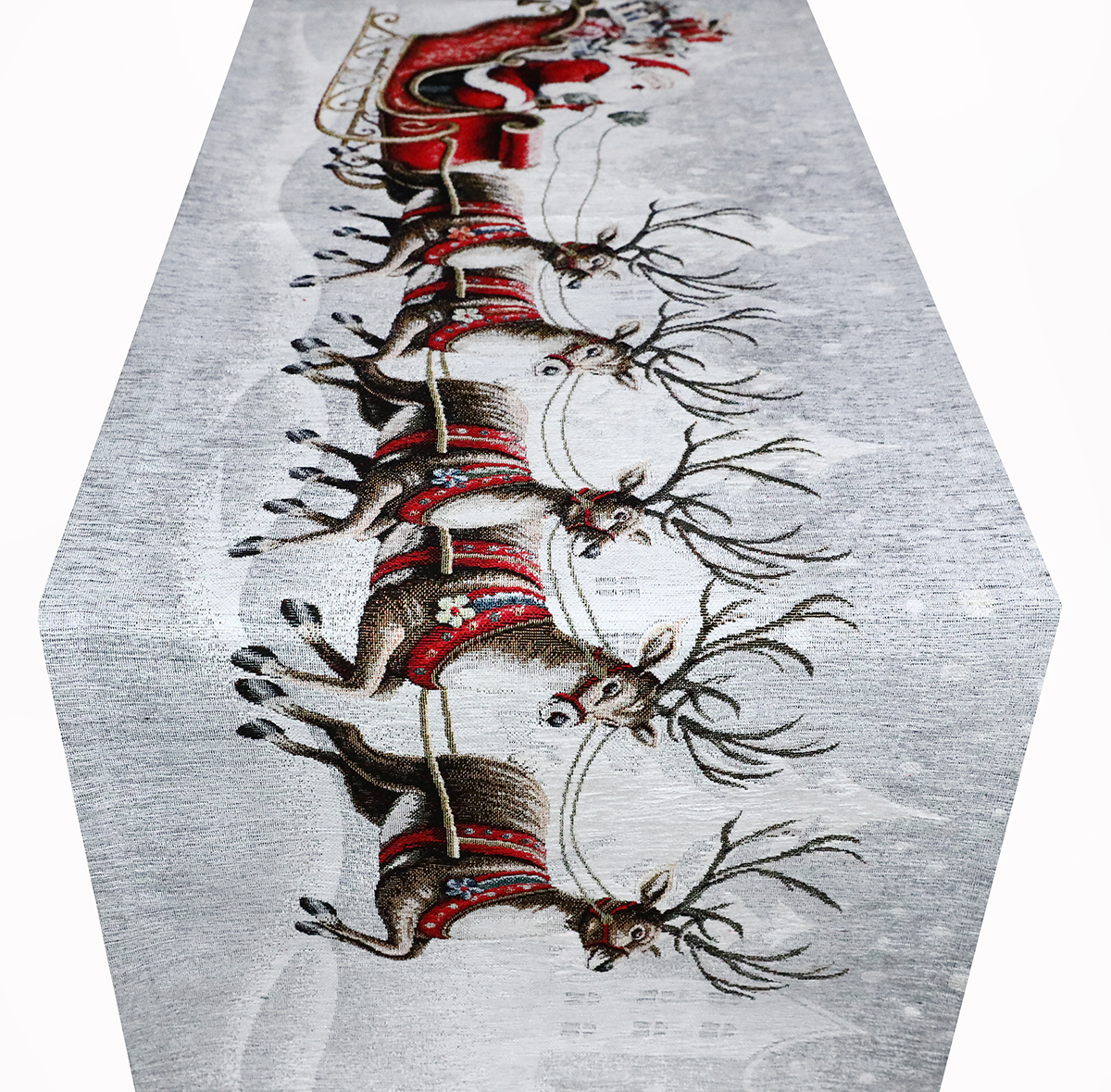 Vianočný gobelínový behúň na stôl Mikuláš na koči 40x130 cm Chenille IT042