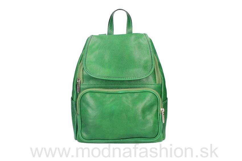 Dámsky kožený batoh 5089 zelený MADE IN ITALY