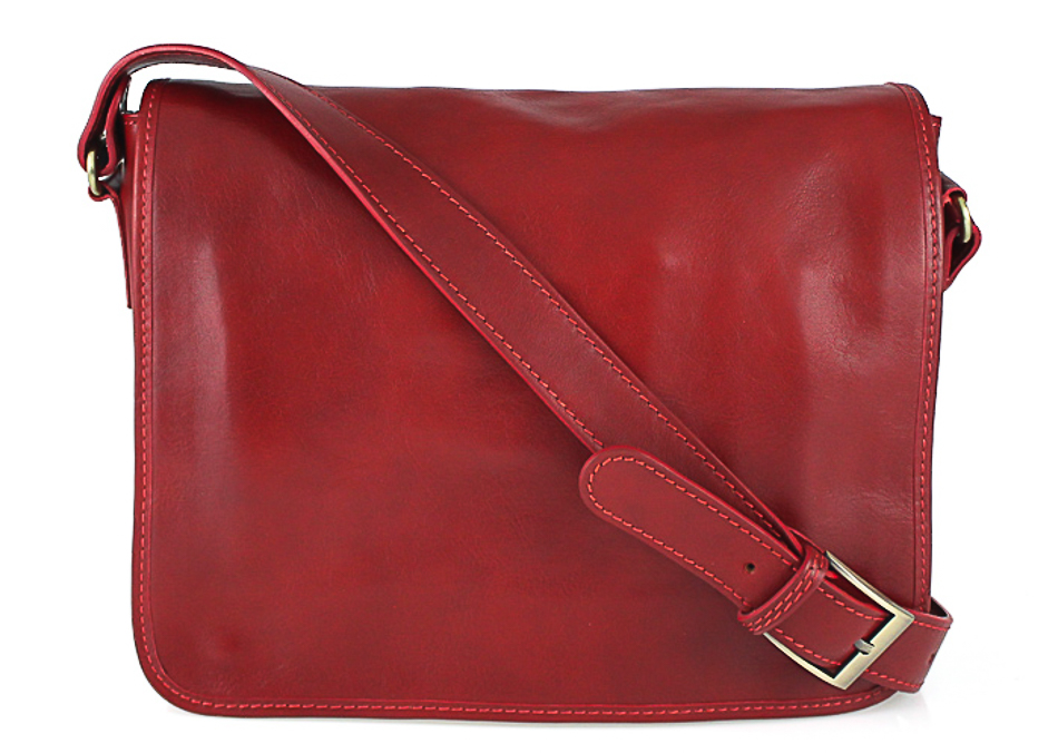 Pánska kožená taška na rameno 234 červená MADE IN ITALY