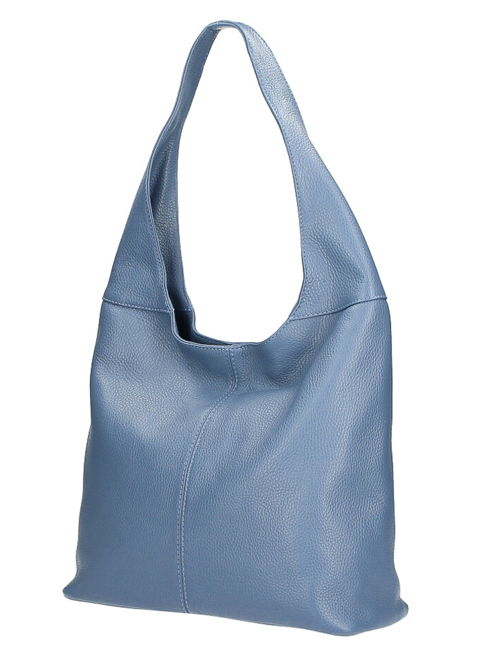 Kožená kabelka na rameno 590 blankytne modrá MADE IN ITALY