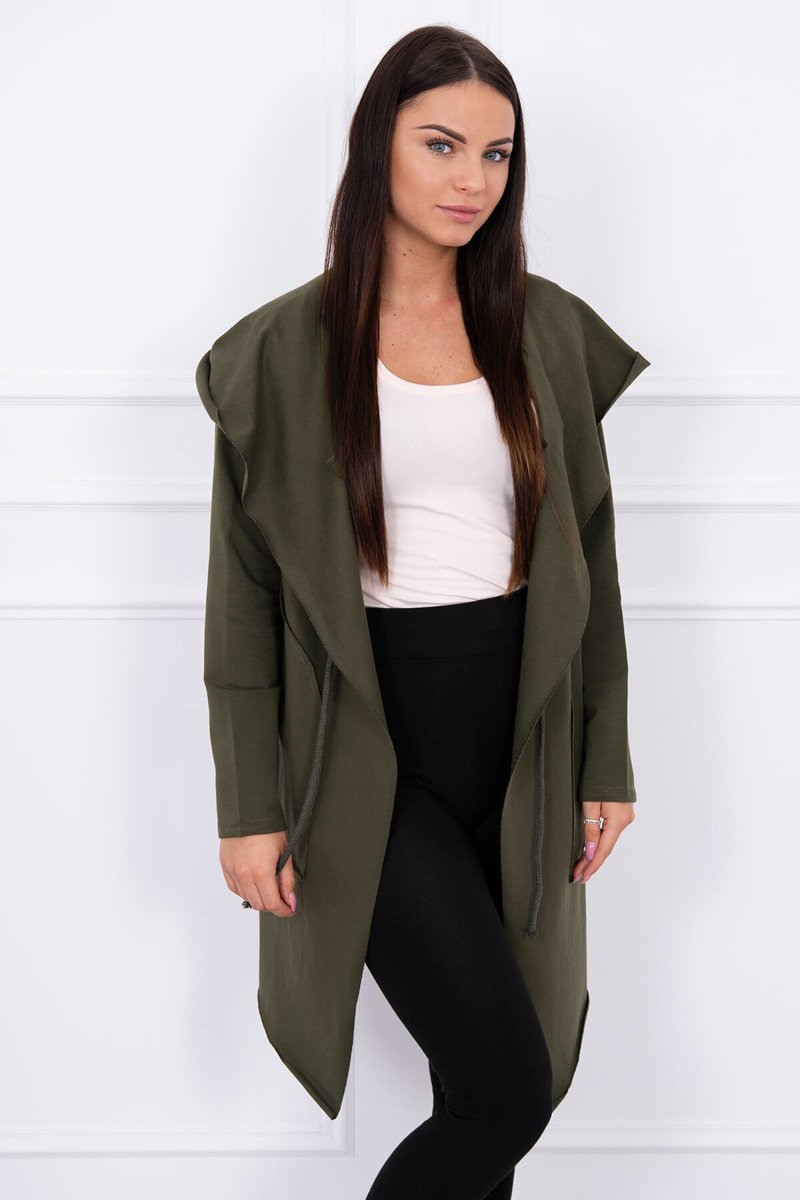 Dámsky kardigán s kapucňou MI8928 khaki