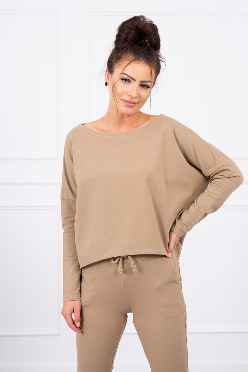 Dámska súprava s oversize blúzou MI9091 camel
