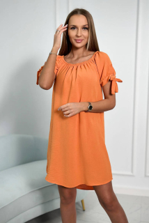 Dámske šaty s ozdobnými rukávmi MI3320 oranžové