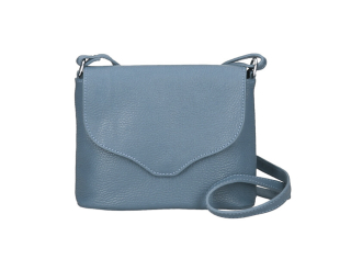 Dámska kožená kabelka na rameno MI64 blankytne modrá