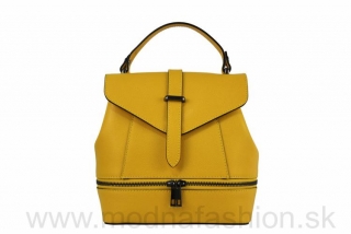 Dámska kožená kabelka/batoh 508 nebesky žltá