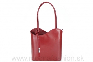Kožená kabelka/batoh červená