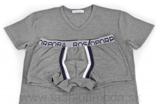 Pánske boxerky + tričko šedé ROSSOPORPORA