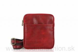 Talianska pánska kožená taška 383  červená