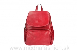 Dámsky kožený batoh 5089 červený  MADE IN ITALY