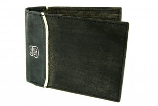 Pánska kožená peňaženka ROUTE 66 šedo-čierna