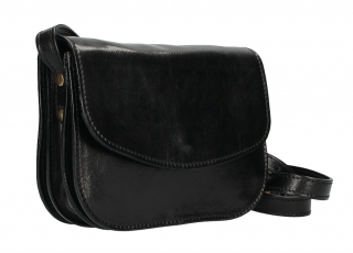 Kožená kabelka na rameno MI896 čierna Made in Italy