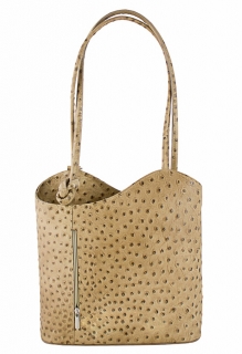 Talianska kožená kabelka/batoh 1260 šedohnedá Made In Italy