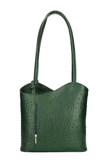 Talianska kožená kabelka/batoh 1260 tmavozelená Made In Italy