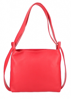 Kožená kabelka na rameno/batoh 575 červená Made in Italy