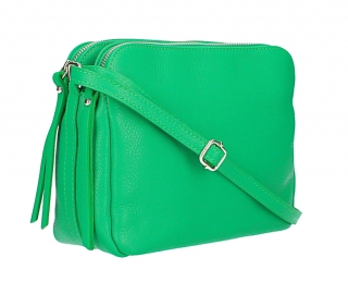 Kožená kabelka na rameno 517 zelená Made in Italy