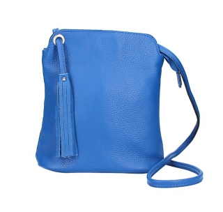 Kožená kabelka na rameno 5320 azurovo modrá