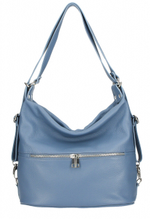 Kožená kabelka na rameno/batoh 328 blankytne modrá
