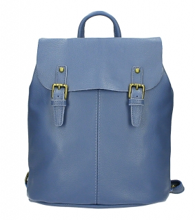 Kožený batoh MI202 blankytne modrý Made in Italy 