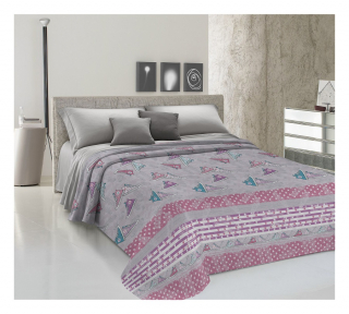 Žakarová prikrývka na posteľ TENISKY ružová