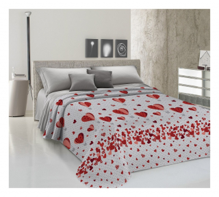 Žakarová prikrývka na posteľ BALÓNY červená