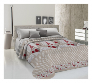 Žakarová prikrývka na posteľ PARÍŽ červená