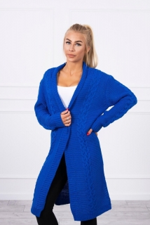 Dámsky sveter s vrkočmi MI2019-1 azurovo modrý 