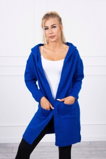 Dámsky sveter s kapucňou MI2020-10 azurovo modrý