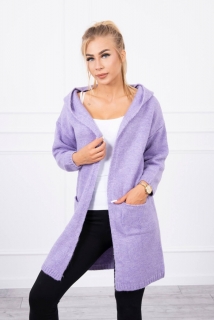 Dámsky sveter s kapucňou MI2020-10 fialový