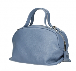 Blankytne modrá kožená kabelka 592 Made in Italy