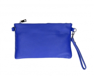 Kožená kabelka MI49 azurovo modrá Made in Italy