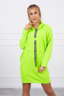 Šaty s kapucňou Bonjour MI0153 neónovo zelené
