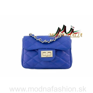 Talianska kožená kabelka 36 azurovo modrá
